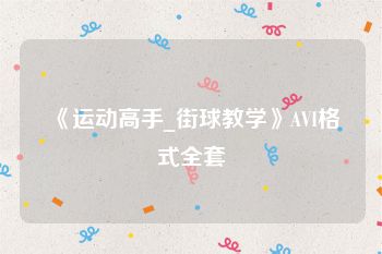 《运动高手_街球教学》AVI格式全套