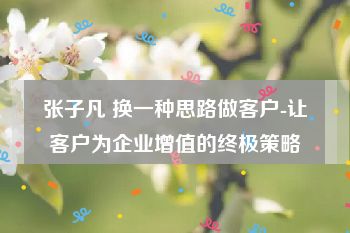 张子凡 换一种思路做客户-让客户为企业增值的终极策略