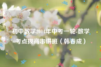 初中数学2014年中考一轮-数学考点拔高串讲班（韩春成）