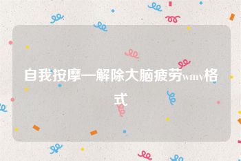 自我按摩—解除大脑疲劳wmv格式