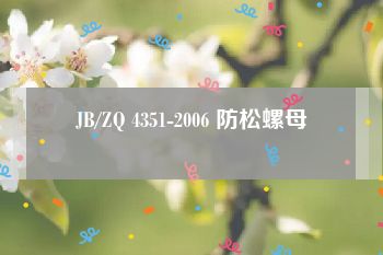 JB/ZQ 4351-2006 防松螺母