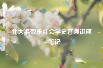 北大渠敬东社会学史音频讲座+笔记