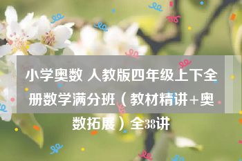 小学奥数 人教版四年级上下全册数学满分班（教材精讲+奥数拓展）全38讲