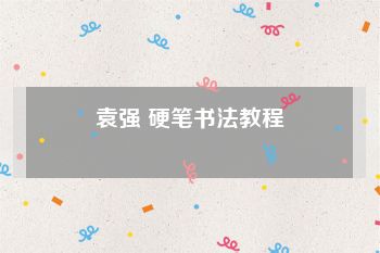 袁强 硬笔书法教程