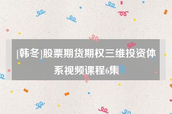 [韩冬]股票期货期权三维投资体系视频课程6集