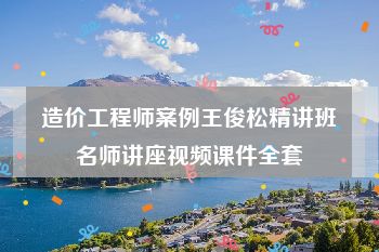 造价工程师案例王俊松精讲班名师讲座视频课件全套