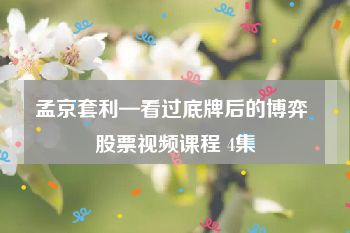 孟京套利—看过底牌后的博弈 股票视频课程 4集