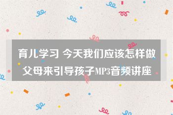 育儿学习 今天我们应该怎样做父母来引导孩子MP3音频讲座