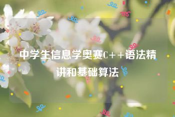 中学生信息学奥赛C++语法精讲和基础算法