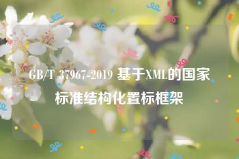 GB/T 37967-2019 基于XML的国家标准结构化置标框架