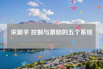 宋新宇 控制与激励的五个系统
