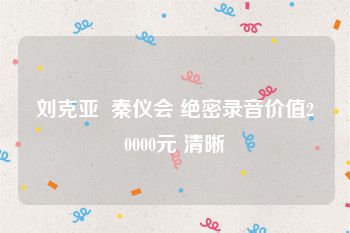 刘克亚  秦仪会 绝密录音价值20000元 清晰