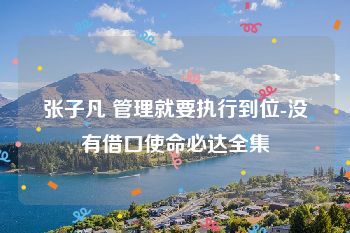 张子凡 管理就要执行到位-没有借口使命必达全集