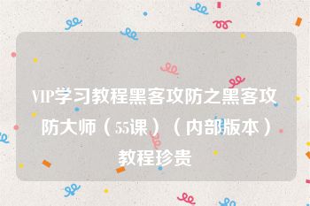 VIP学习教程黑客攻防之黑客攻防大师（55课）（内部版本）教程珍贵