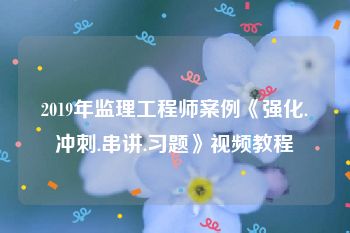 2019年监理工程师案例《强化.冲刺.串讲.习题》视频教程