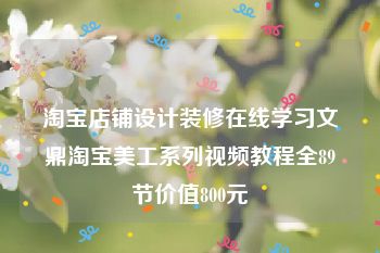 淘宝店铺设计装修在线学习文鼎淘宝美工系列视频教程全89节价值800元