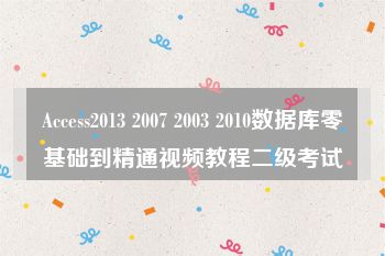 Access2013 2007 2003 2010数据库零基础到精通视频教程二级考试