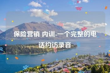保险营销 内训-一个完整的电话约访录音