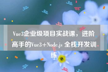 Vue3企业级项目实战课，进阶高手的Vue3+Node.js 全栈开发训练