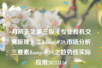 月风先生第三版《专业投机交易原理》二&#39;市场分析三要素&#39;之趋势线实际应用20211116