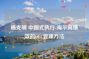 杨克明 中国式执行-海尔高绩效的OEC管理方法