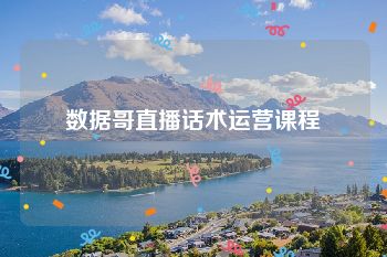 数据哥直播话术运营课程