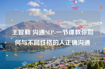 王智勤 沟通NLP-一节课教你如何与不同性格的人正确沟通