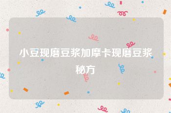 小豆现磨豆浆加摩卡现磨豆浆秘方