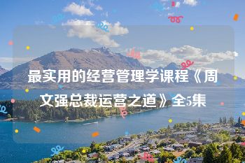 最实用的经营管理学课程《周文强总裁运营之道》全5集