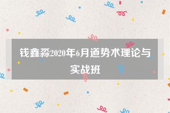 钱鑫淼2020年6月道势术理论与实战班