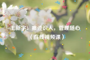 王新宇：痕迹识人，管理随心（在线视频课）