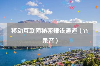 移动互联网秘密赚钱通道（YY录音）