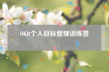 OKR个人目标管理训练营