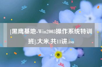 [黑鹰基地-Win2003操作系统特训班].大米.共11讲.iso