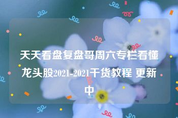 天天看盘复盘哥周六专栏看懂龙头股2021-2021干货教程 更新中