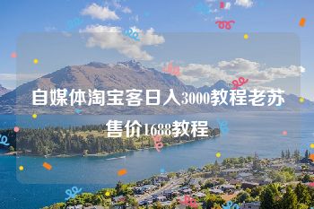 自媒体淘宝客日入3000教程老苏售价1688教程