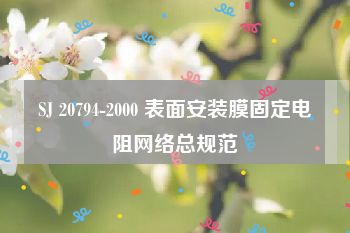 SJ 20794-2000 表面安装膜固定电阻网络总规范