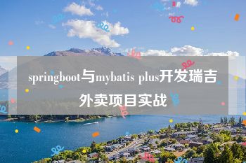 springboot与mybatis plus开发瑞吉外卖项目实战