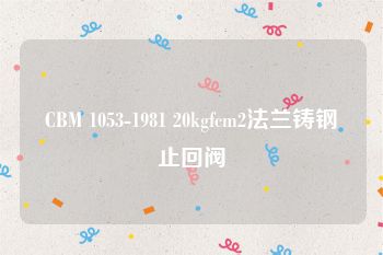 CBM 1053-1981 20kgfcm2法兰铸钢止回阀