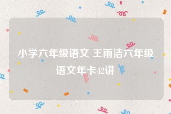 小学六年级语文 王雨洁六年级语文年卡42讲