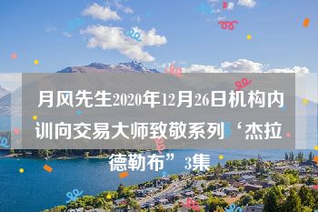 月风先生2020年12月26日机构内训向交易大师致敬系列‘杰拉德勒布”3集