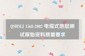 QSHSLJ 1568-2002 电缆式地层测试原始资料质量要求