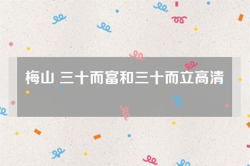 梅山 三十而富和三十而立高清