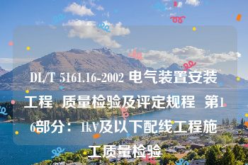 DL/T 5161.16-2002 电气装置安装工程  质量检验及评定规程  第16部分：1kV及以下配线工程施工质量检验