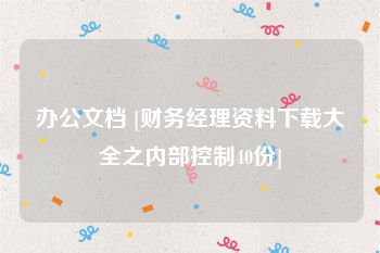 办公文档 [财务经理资料下载大全之内部控制40份]
