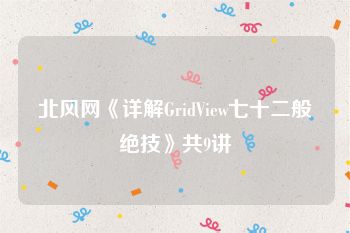 北风网《详解GridView七十二般绝技》共9讲