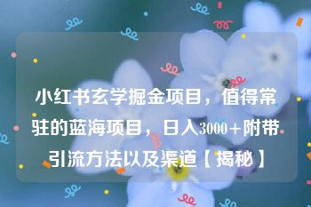 小红书玄学掘金项目，值得常驻的蓝海项目，日入3000+附带引流方法以及渠道【揭秘】