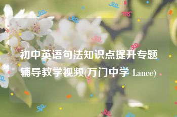 初中英语句法知识点提升专题辅导教学视频(万门中学 Lance)