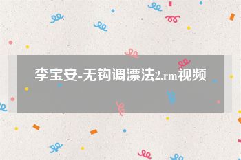李宝安-无钩调漂法2.rm视频