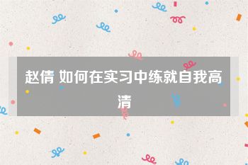 赵倩 如何在实习中练就自我高清